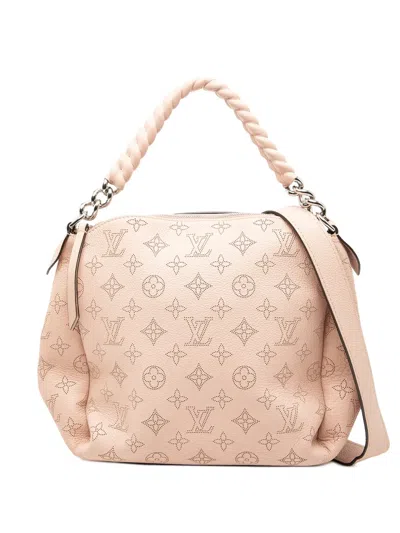 Pre-owned Louis Vuitton 2016 Monogram Mahina Babylone Chain Bb Satchel In Pink