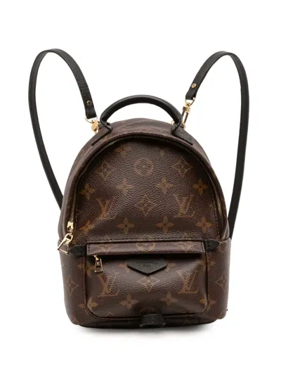 Pre-owned Louis Vuitton 2016 Monogram Mini Palm Springs Backpack In Brown