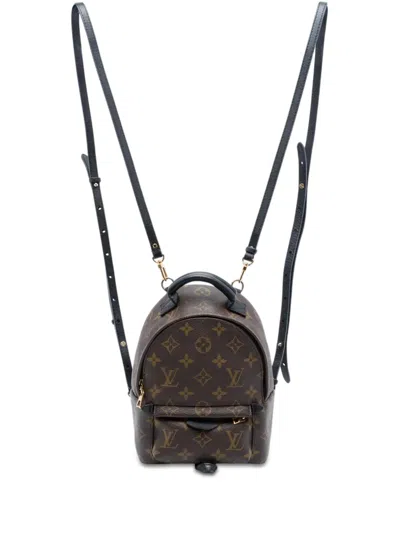 Pre-owned Louis Vuitton 2016 Monogram Mini Palm Springs Backpack In Brown