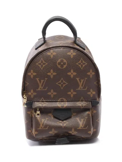 Pre-owned Louis Vuitton 2016 Monogram Mini Palm Springs Backpack In Brown