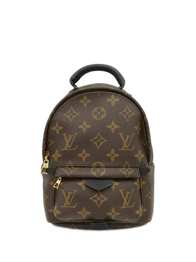Pre-owned Louis Vuitton 2016 Monogram Mini Palm Springs Backpack In Brown