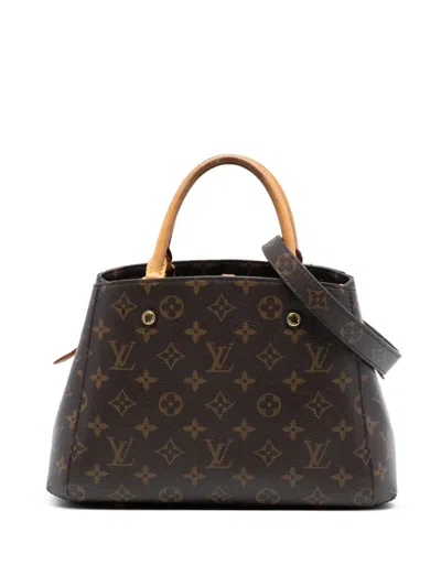 Pre-owned Louis Vuitton 2016 Monogram Montaigne Bb Satchel In Brown