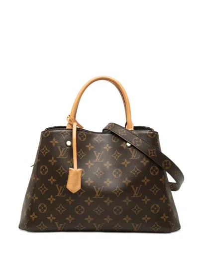 Pre-owned Louis Vuitton 2016 Monogram Montaigne Mm Satchel In Brown