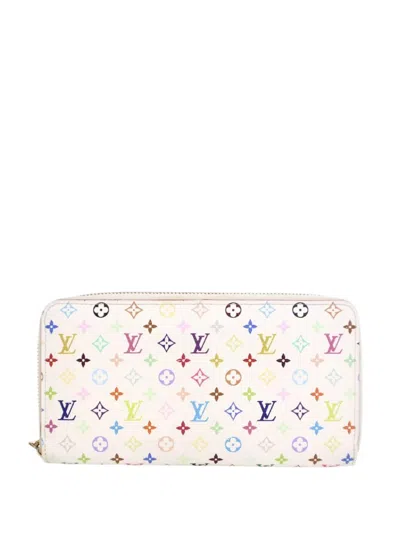 Pre-owned Louis Vuitton 2016 Monogram Multicolore Zippy Wallet Long Wallets In White