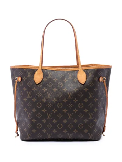 Pre-owned Louis Vuitton 2016 Monogram Neverfull Mm Tote Bag In Brown