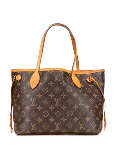 Pre-owned Louis Vuitton 2016 Monogram Neverfull Pm Tote Bag In Brown
