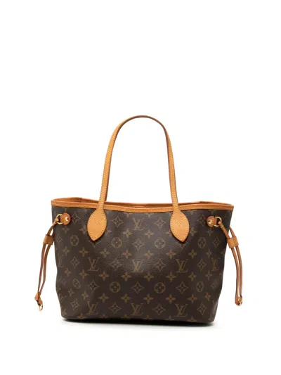 Pre-owned Louis Vuitton 2016 Monogram Neverfull Pm Tote Bag In Brown