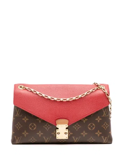 Pre-owned Louis Vuitton 2016 Monogram Pallas Chain Shoulder Bag In Brown