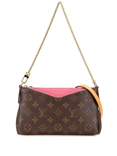 Pre-owned Louis Vuitton 2016 Monogram Pallas Clutch Satchel