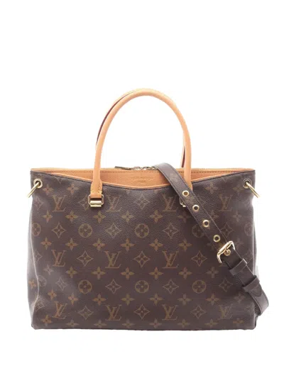 Pre-owned Louis Vuitton 2016 Monogram Pallas Mm Satchel In Brown