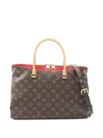 Pre-owned Louis Vuitton 2016 Monogram Pallas Mm Satchel In Brown