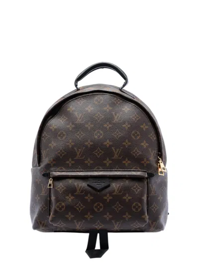 Pre-owned Louis Vuitton 2016 Monogram Palm Springs Mm Backpack In Brown