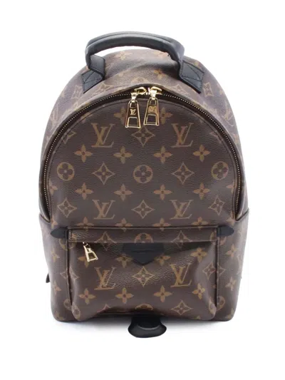 Pre-owned Louis Vuitton 2016 Monogram Palm Springs Pm Backpack In Brown