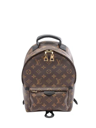Pre-owned Louis Vuitton 2016 Monogram Palm Springs Pm Backpack In Brown