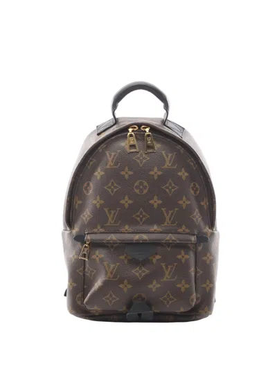Pre-owned Louis Vuitton 2016 Monogram Palm Springs Pm Backpack In Brown