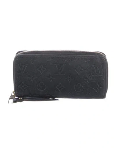 Pre-owned Louis Vuitton 2016 Monogram Pattern Zippy Wallet In Black