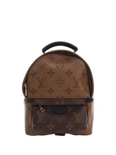 Pre-owned Louis Vuitton 2016 Monogram Reverse Mini Palm Springs Backpack In Brown