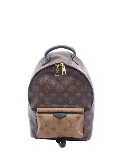Pre-owned Louis Vuitton 2016 Monogram Reverse Palm Springs Pm Backpack In Brown