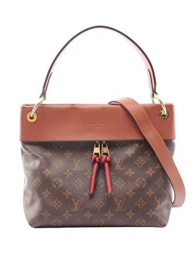 Pre-owned Louis Vuitton 2016 Monogram Tuileries Besace Satchel In Brown