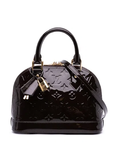 Pre-owned Louis Vuitton 2016 Monogram Vernis Alma Bb Satchel In Purple