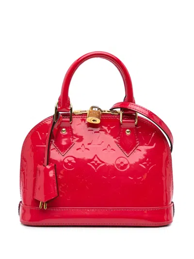Pre-owned Louis Vuitton 2016 Monogram Vernis Alma Bb Satchel In Pink