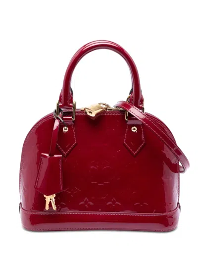 Pre-owned Louis Vuitton 2016 Monogram Vernis Alma Bb Satchel In Purple