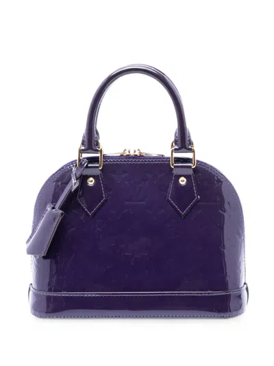 Pre-owned Louis Vuitton 2016 Monogram Vernis Alma Bb Satchel In Purple
