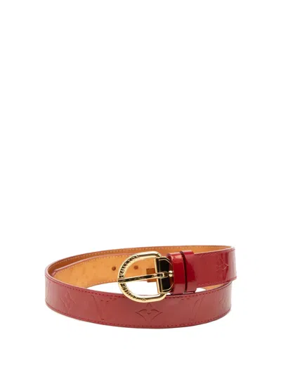 Pre-owned Louis Vuitton 2016 Monogram Vernis Ceinture Belt In Red