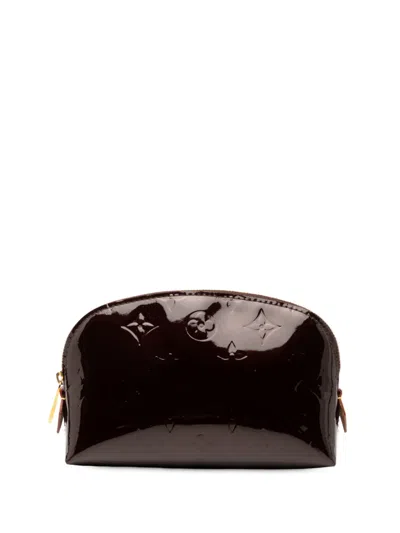 Pre-owned Louis Vuitton 2016 Monogram Vernis Cosmetic Pouch In Purple