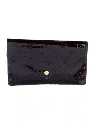 Pre-owned Louis Vuitton 2016 Monogram Vernis Jeanne Wallet In Purple