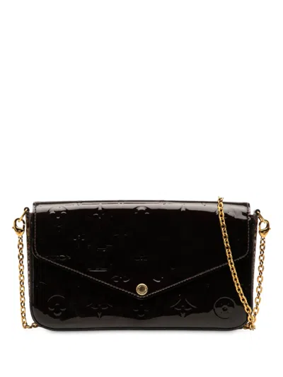 Pre-owned Louis Vuitton 2016 Monogram Vernis Pochette Felicie Crossbody Bag In Purple