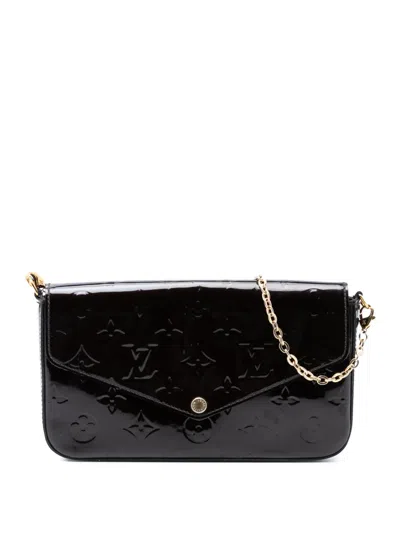 Pre-owned Louis Vuitton 2016 Monogram Vernis Pochette Felicie Crossbody Bag In Purple