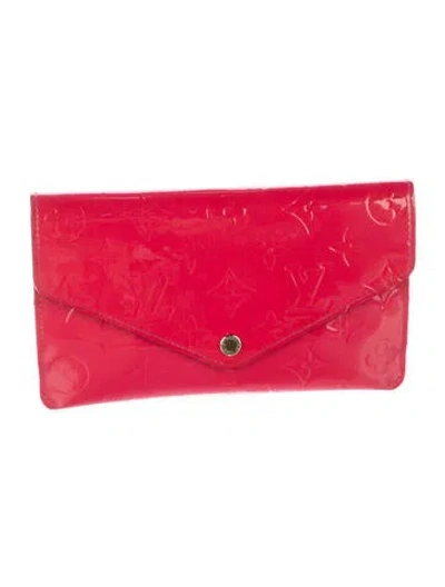 Pre-owned Louis Vuitton 2016 Monogram Vernis Wallet In Pink