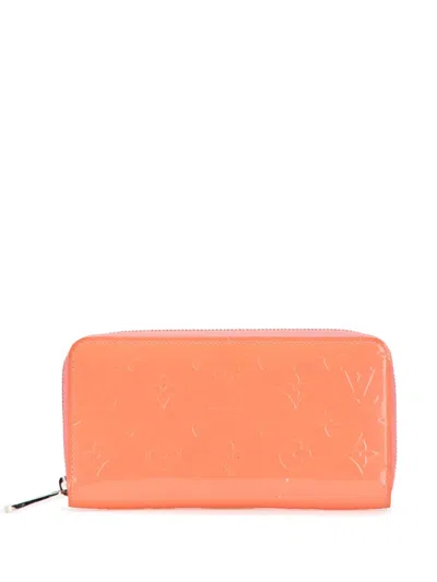Pre-owned Louis Vuitton 2016 Monogram Vernis Zippy Wallet Long Wallets In Pink