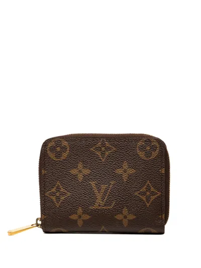 Pre-owned Louis Vuitton 2016 Monogram Zippy Purse Coin Pouch In Brown