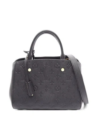 Pre-owned Louis Vuitton 2016 Montaigne Bb Monogram Empreinte Handbag In Black