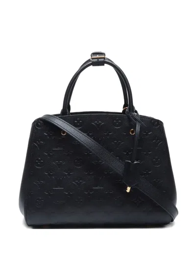 Pre-owned Louis Vuitton 2016 Montaigne Mm Handbag In Black