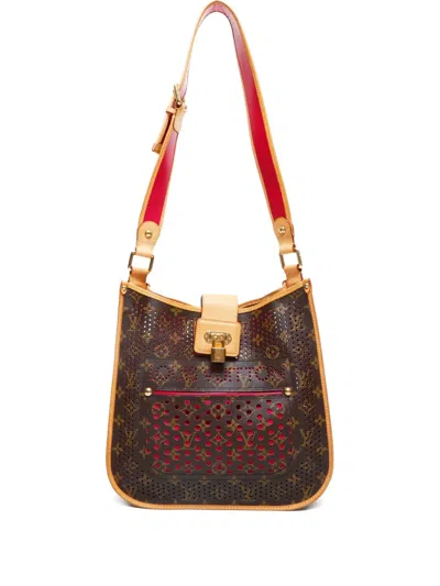 Pre-owned Louis Vuitton 2016 Musette Monogram-perfo Shoulder Bag In Brown