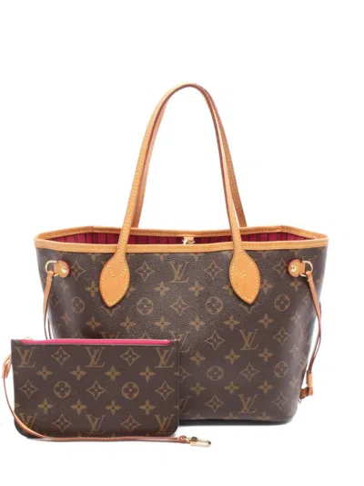 Pre-owned Louis Vuitton 2016 Neverfull Pm Handbag In Brown