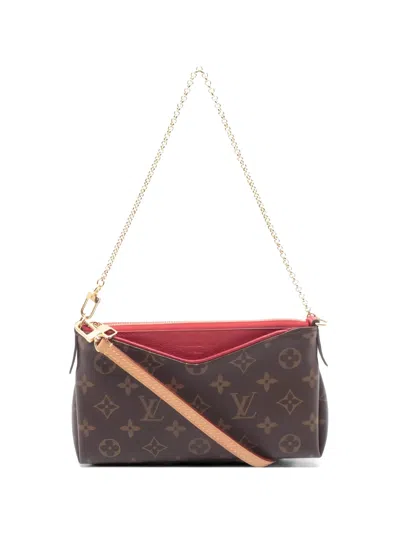 Pre-owned Louis Vuitton 2016 Pallas Monogram Shoulder Bag In Brown