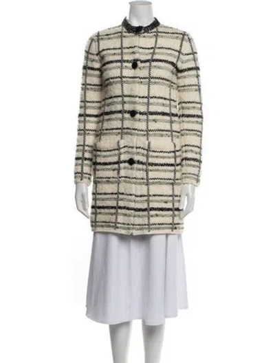 Pre-owned Louis Vuitton 2016 Plaid Print Coat In Neutrals