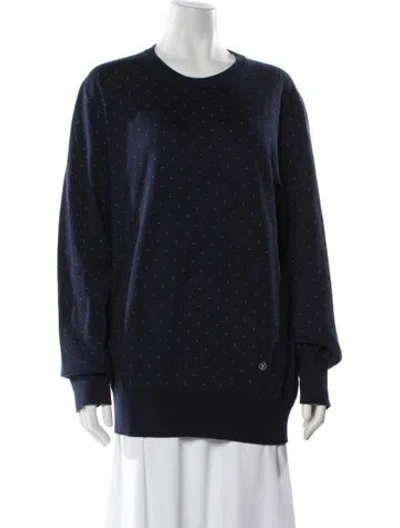 Pre-owned Louis Vuitton 2016 Polka Dot Print Cardigan In Blue
