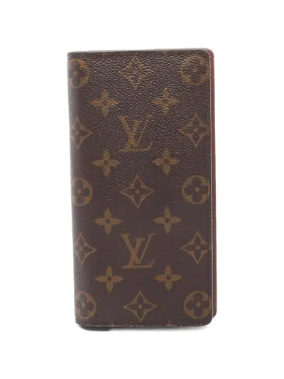 Pre-owned Louis Vuitton 2016 Portefeuille Brazza Monogram Bi-fold Long Wallet In Brown