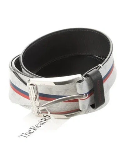 Pre-owned Louis Vuitton 2016 Reverso Waist Belt In White