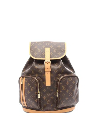 Pre-owned Louis Vuitton 2016 Sac Ad Bosforo Monogram Flap Backpack In Brown