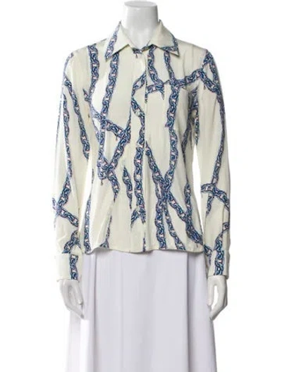 Pre-owned Louis Vuitton 2016 Silk Button-up Top