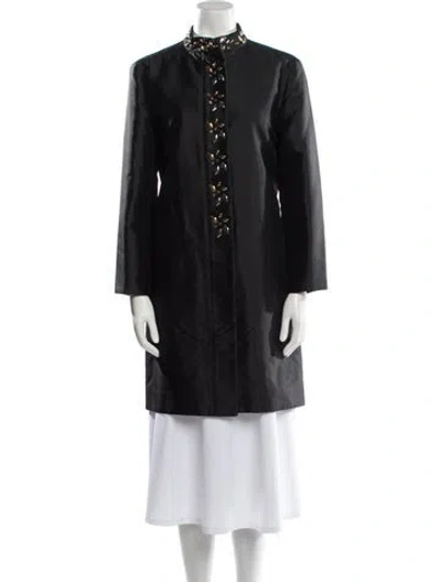 Pre-owned Louis Vuitton 2016 Silk Coat In Black