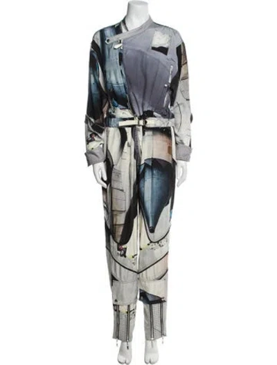 Pre-owned Louis Vuitton 2016 Silk Jumpsuit In Blue