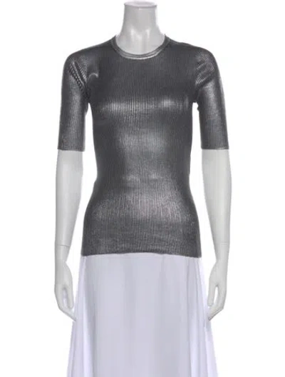 Pre-owned Louis Vuitton 2016 Silk Top In Gray
