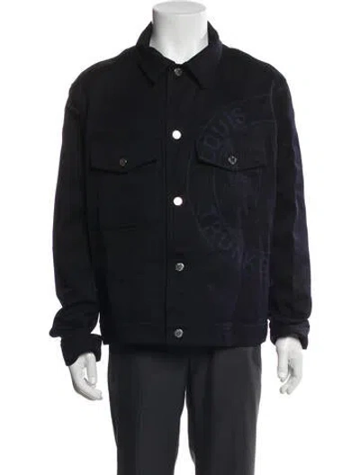 Pre-owned Louis Vuitton 2016 Silk Trucker Denim Jacket In Blue